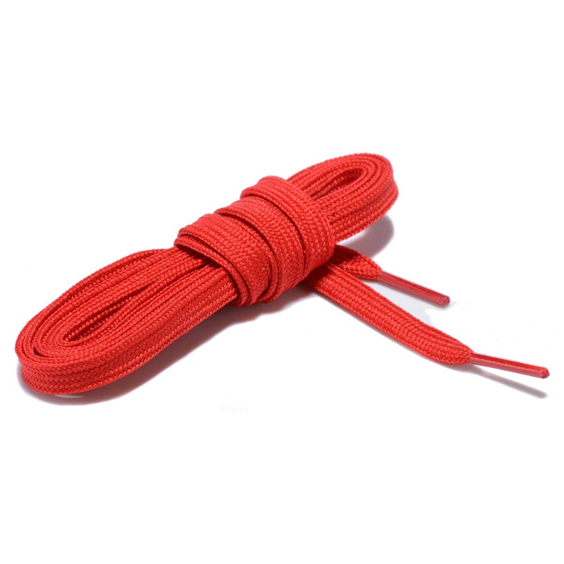 AOMIDI Flat Shoelaces Wide Shoes Lace 2 Pairs Wide Shoelaces Hollow Thick Flat Shoe Laces for Sneakers and Shoes (63" inches (160 cm), Red) - Image 4
